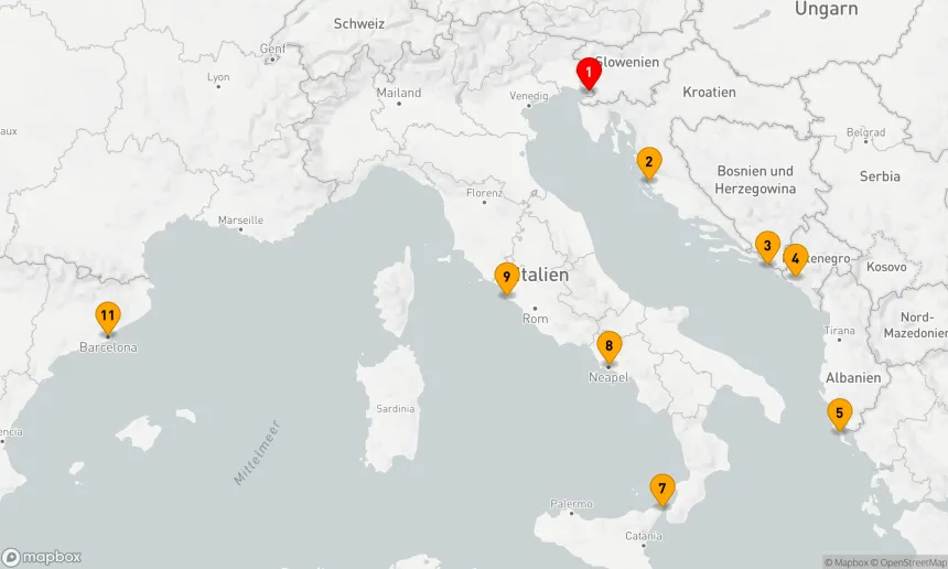 Route 10 Nächte - ADRIATISCHE PRACHT: KROATIEN & ITALIEN