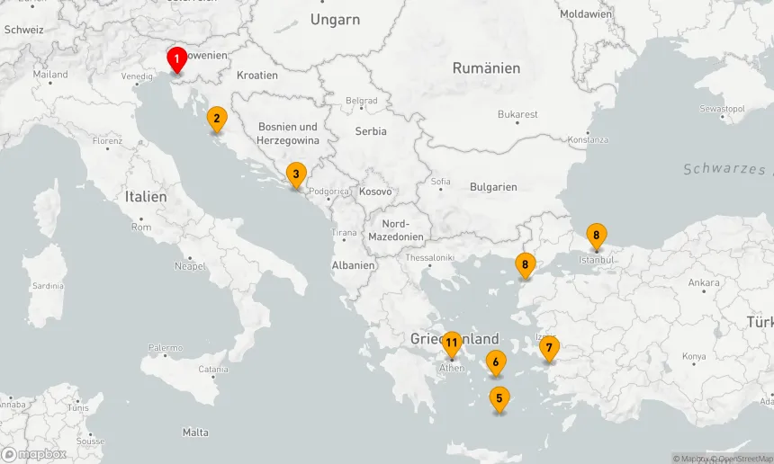 Route 10 Nächte - ADRIATISCHER REIZ: KROATIEN, GRIECHISCHE INSELN & ISTANBUL
