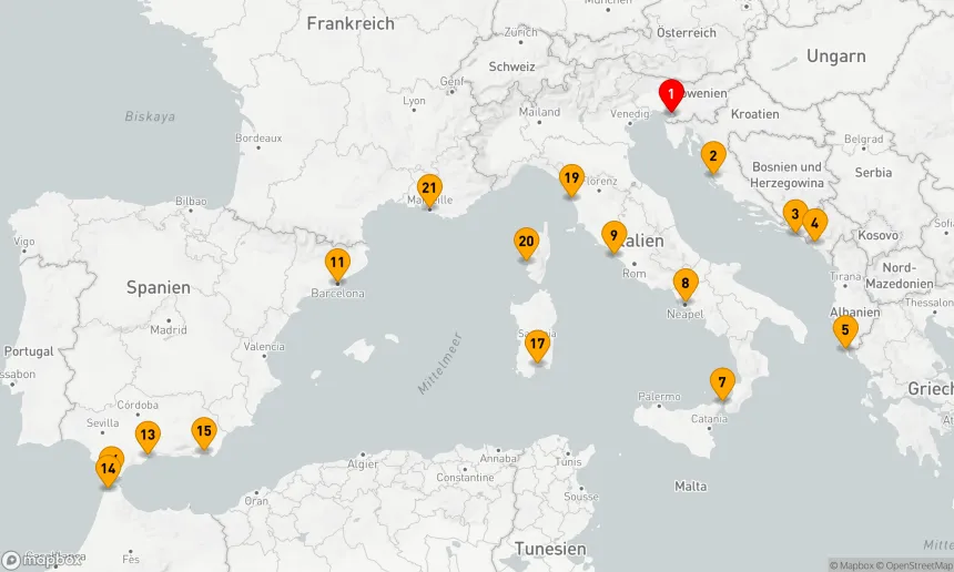 Route 21 Nächte - ADRIATISCHES & WESTLICHES MITTELMEER: ITALIEN & SPANIEN