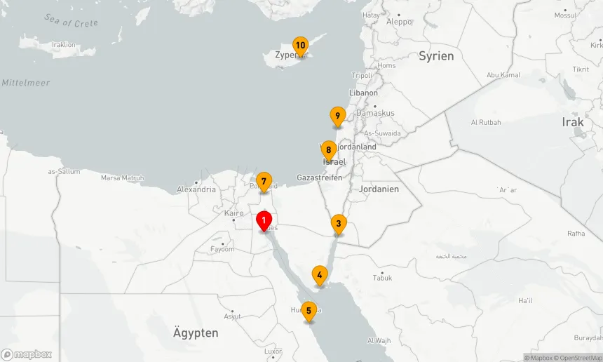 Route 10 Nächte - Ägypten - Zypern über den Suezkanal