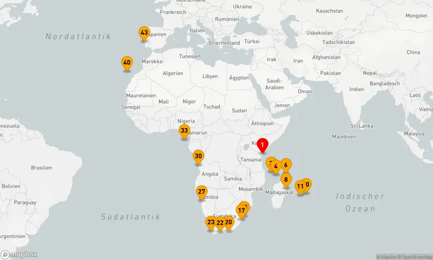 Route 42 Nächte - Afrika intensiv mit "Big Five" Garantie