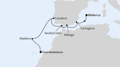 Route Andalusien, Portugal & Fuerteventura ab Mallorca