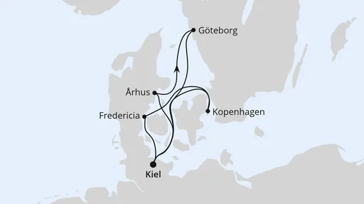 Route Dänemark ab Kiel