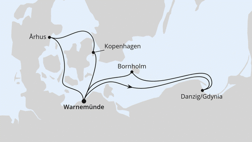 Route Dänemark & Polen ab Warnemünde
