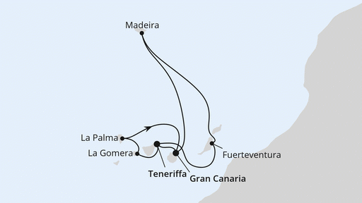 Route Feiertagsreise Kanaren & Madeira