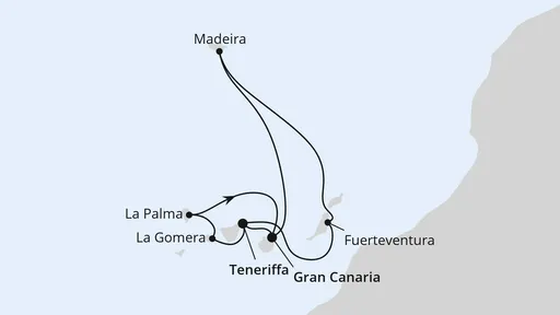 Route Feiertagsreise Kanaren & Madeira