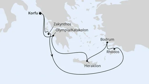 Route Griechenland ab Korfu 2