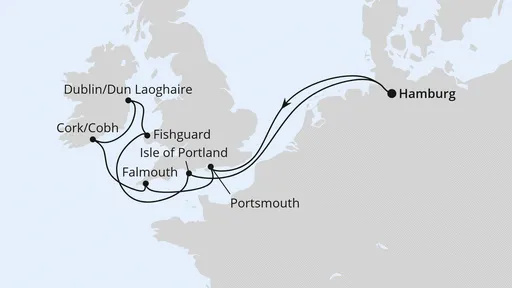 Route Großbritannien & Irland ab Hamburg