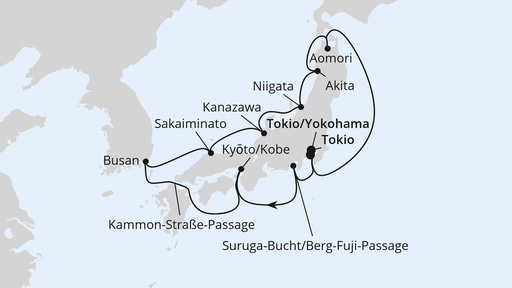 Route Große Japan-Rundreise zur Frühlingsblüte 2