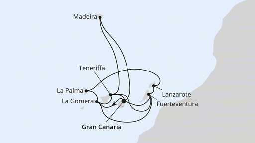 Route Große Kanaren-Reise mit La Gomera & Madeira