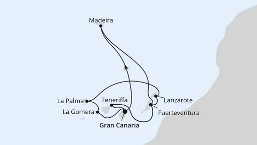 Route Große Kanaren-Reise mit La Gomera & Madeira