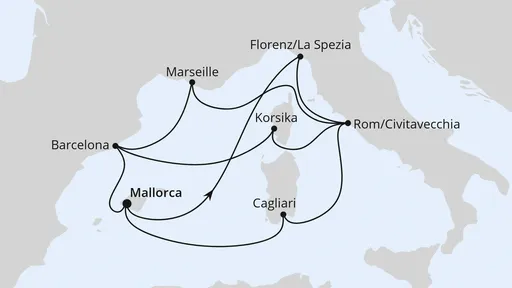 Route Große Mittelmeer-Reise ab Mallorca 1