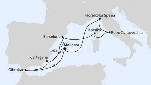 Route Große Mittelmeer-Reise ab Mallorca 2