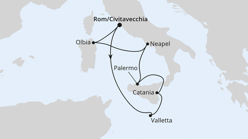 Route Italien & Malta Route Italien & Malta