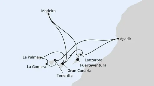 Route Kanaren, Madeira & Marokko