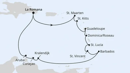 Route Karibische Inseln ab Dominikanische Republik 1