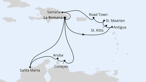 Route Karibische Inseln ab Dominikanische Republik 2