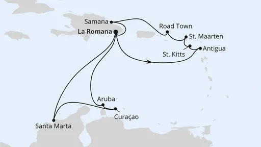 Route Karibische Inseln ab Dominikanische Republik 2