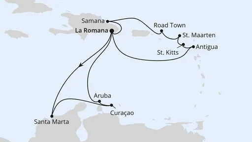 Route Karibische Inseln ab Dominikanische Republik 2