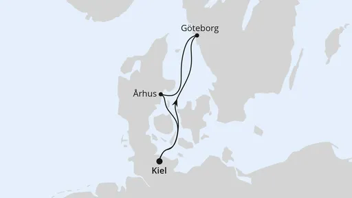 Route Kurzreise nach Århus & Göteborg ab Kiel