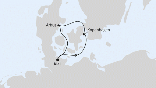 Route Kurzreise nach Århus & Kopenhagen ab Kiel Route Kurzreise nach Århus & Kopenhagen ab Kiel