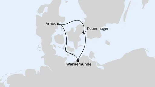Route Kurzreise nach Dänemark ab Warnemünde
