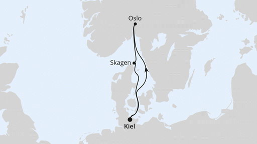 Route Kurzreise nach Oslo & Skagen ab Kiel Route Kurzreise nach Oslo & Skagen ab Kiel