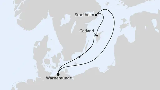 Route Kurzreise nach Stockholm & Gotland ab Warnemünde