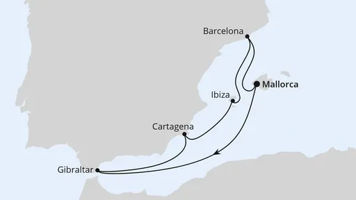 Route Mediterrane Schätze mit Gibraltar ab Mallorca