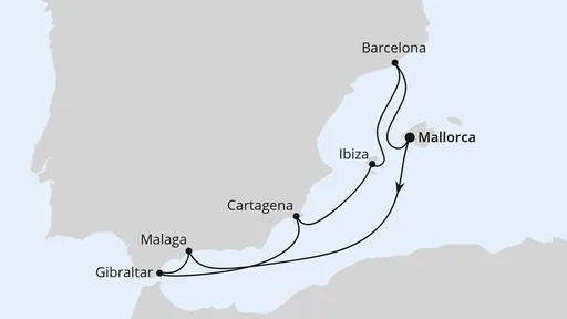 Route Mediterrane Schätze mit Gibraltar ab Mallorca