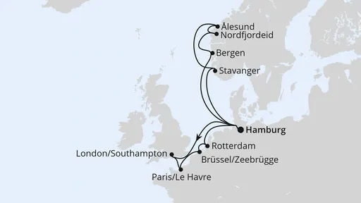 Route Metropolen & Norwegen ab Hamburg