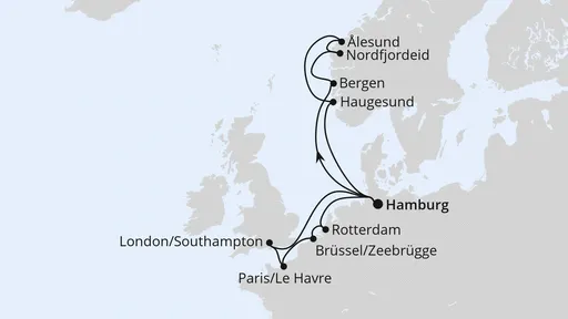 Route Metropolen & Norwegen ab Hamburg