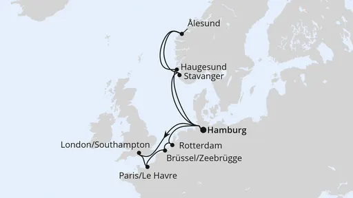 Route Metropolen & Norwegen ab Hamburg