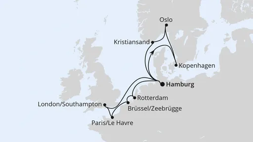 Route Metropolen & Skandinavien ab Hamburg