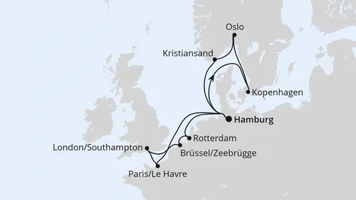 Route Metropolen & Skandinavien ab Hamburg
