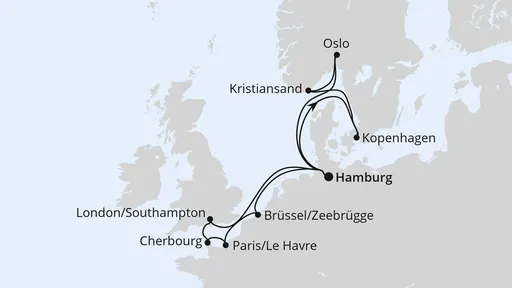 Route Metropolen & Skandinavien ab Hamburg