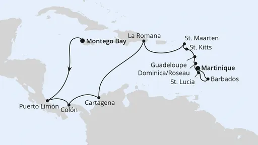 Route Mittelamerika & Karibik ab Jamaika