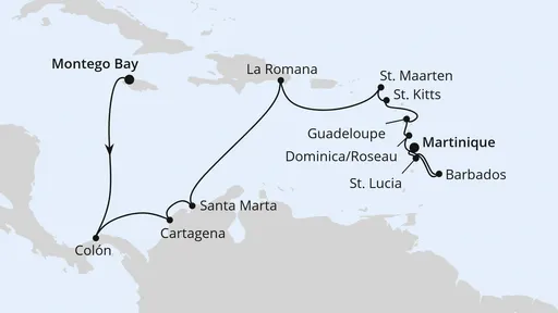 Route Mittelamerika & Karibik ab Jamaika