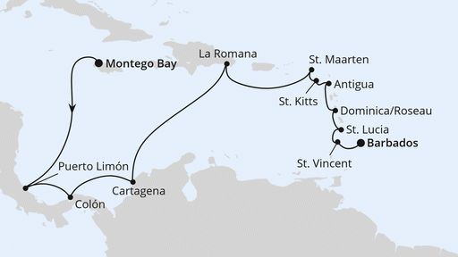 Route Mittelamerika & Karibik ab Jamaika Route Mittelamerika & Karibik ab Jamaika