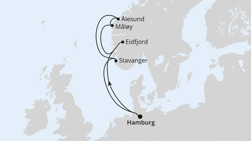 Route Norwegen ab Hamburg