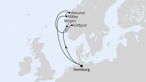 Route Norwegen ab Hamburg