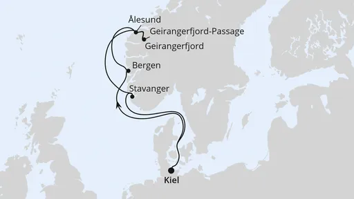 Route Norwegens Welterbe ab Kiel