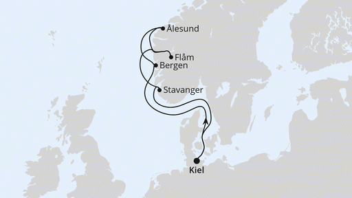 Route Norwegen ab Kiel