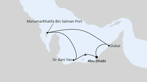 Route Orient ab Abu Dhabi