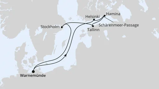 Route Ostsee ab Warnemünde