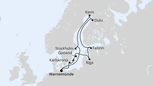 Route Schärengärten der Ostsee ab Warnemünde