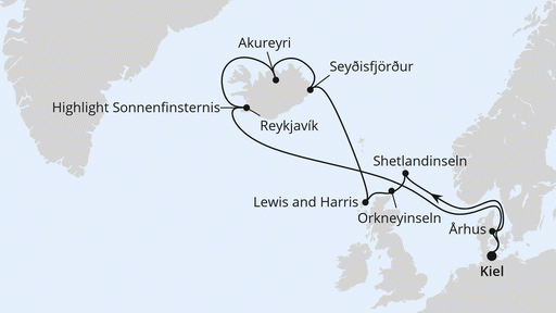 Route Schottland & Island mit Sonnenfinsternis ab Kiel
