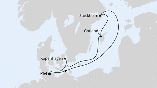 Route Schweden & Dänemark ab Kiel