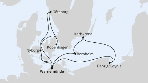 Route Schweden & Dänemark mit Polen ab Warnemünde