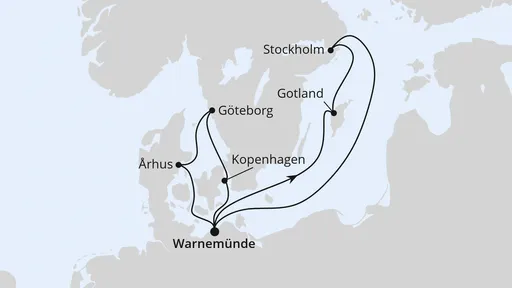 Route Schweden & Dänemark mit Stockholm ab Warnemünde